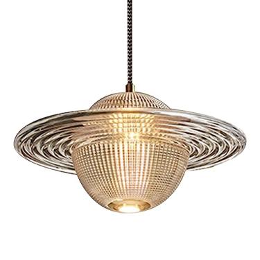 Imagem de Luminária pendente de vidro moderna, abajur transparente, lustre de PT, lâmpadas de suspensão LED, luminárias pendentes nórdicas para sala de estar, quarto infantil, 3 modos de cores