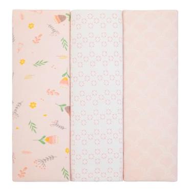 Imagem de Cueiro Flanelado Dupla Face 80x80cm 100% Algodão Unissex – Macio, Estampado, Confortável p/Bebê Recém-Nascido (Tulipa)