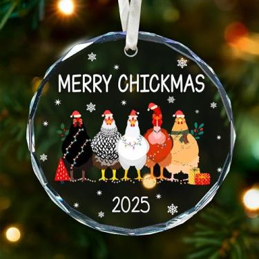 Imagem de Enfeites de Natal de galinha - decoração de Natal de galinha para árvore