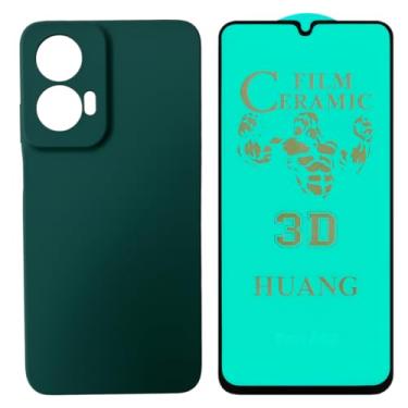 Imagem de Capa Silicone + Película Cerâmica Moto G35 (Verde Lago)