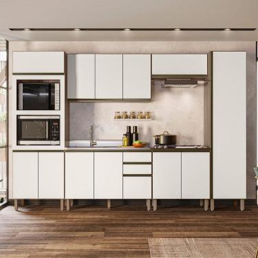 Imagem de Cozinha Completa 220,5cm X 322cm Catarina Carvalho Marrom/Off White Cetim
