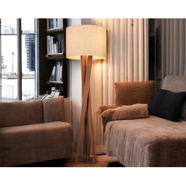 Imagem de D+MOB Luminária De Chão Paris Com Pés De Madeira E Tecido Mônaco (Bege)