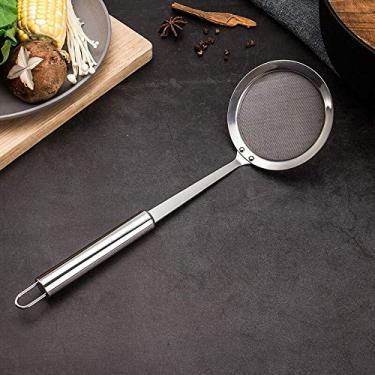 Imagem de Coadores de alimentos Coador de malha fina com cabo resistente - Peneira de malha fina ideal para assar, arroz, quinoa, caldo de osso (tamanho: M) ()