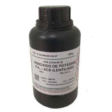 Imagem de HIDROXIDO DE POTASSIO LENTINHAS  PA ACS-500g - Dinâmica ou ACS