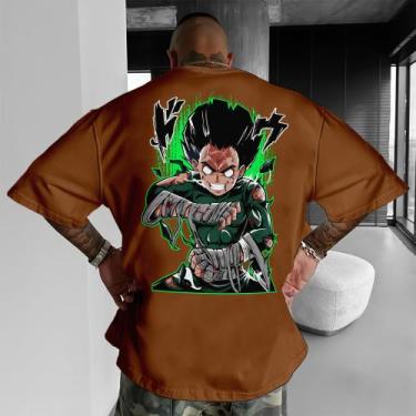 Imagem de Camiseta Oversized Academia Treino Rock Lee Portões Algodão - Fábrica,