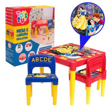 Imagem de Mesa Infantil Mesinha Educativa Branca de Neve 2 Cadeiras - Tritec