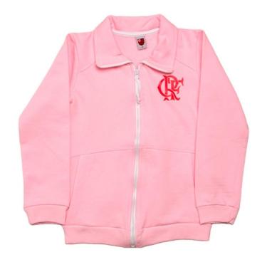Imagem de Blusa Infantil Flamengo Rosa Moletom Oficial