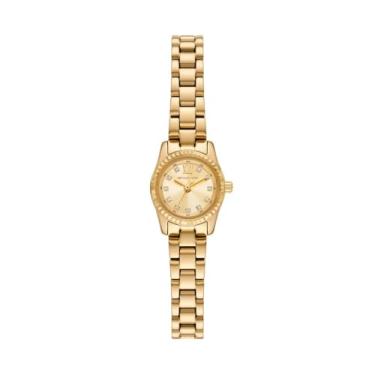 Imagem de Michael Kors Relógio feminino Lexington de aço inoxidável dourado com três ponteiros, Dourado