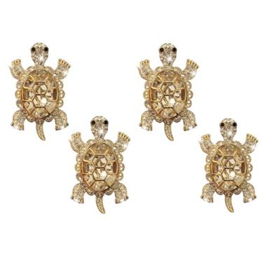 Imagem de 4 peças de clipe de saída de ar para carro, brilhante, strass, tartarugas marinhas, adorno de decoração temática de praia, universal, para a maioria dos carros, caminhões, SUVs (champanhe)