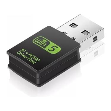 Imagem de Adaptador USB WiFi Bluetooth, receptor externo de rede sem fio de banda dupla de 600 Mbps 2,4/5 GHz, mini dongle WiFi para PC/laptop/desktop