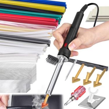 Imagem de Kit de ferro de solda de plástico 130W, kit de ferro de solda de plástico 3 em 1, ferramenta profissional de reparo de superfície de para-choque de carro com 5 pontas de solda, para reparo de carro