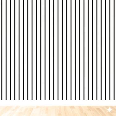 Imagem de Papel De Parede Adesivo Decorativo, Listrado Preto e Branco, PVC Lavável, 5 Metros