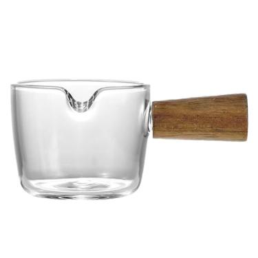 Imagem de Copo medidor de vidro, bico único versátil copo de café bico único café acessórios para casa e escritório (branco)