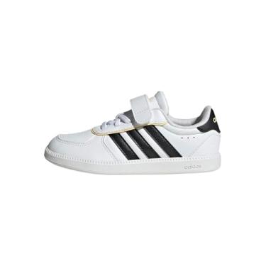 Imagem de adidas Tênis infantil unissex Breaknet elegante, Branco/preto/laranja, 12 Little Kid