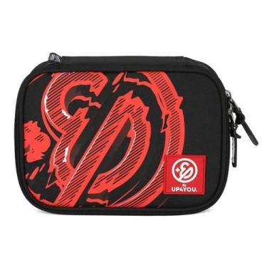 Imagem de Estojo Box 100 Pens Grande Escolar Menino Up4you Enaldinho, Vermelho