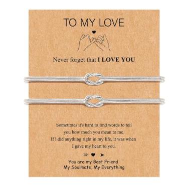 Imagem de Pulseiras combinando para casais de longa distância pulseira nó para melhores amigos casal