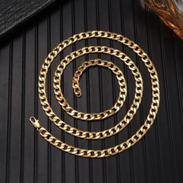 Imagem de Colar hip hop banhado a ouro grosso de 6 mm, Miami, corrente cubana e minimalista, design clássico, joia moderna, presente de dia dos namorados