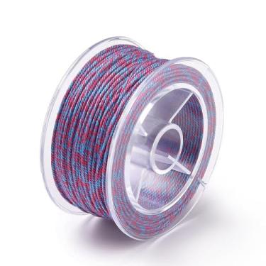 Imagem de 1 rolo de macramê de algodão corda trançada de 1 mm para pulseira faça você mesmo, colar, acessórios de cabelo, artesanato, decoração de parede, caixas de presente penduradas, embalagem de embrulho