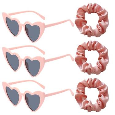 Imagem de Conjunto de 3 laços de cabelo de cetim rosa para dama de honra Scrunchies para despedida de solteira, chá de panela, chá de panela, presente para lembrancinhas de festa de casamento, presentes de dama