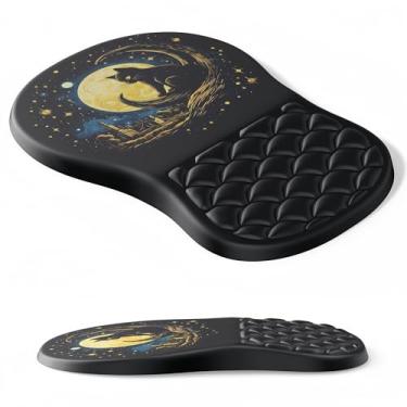 Imagem de YiRing Mouse pad ergonômico suporte de pulso com design de massagem, descanso de pulso fofo para alívio da dor com espuma de memória, mousepad para mouse sem fio