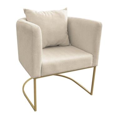 Imagem de Poltrona Paola Bege A19 Dourado
