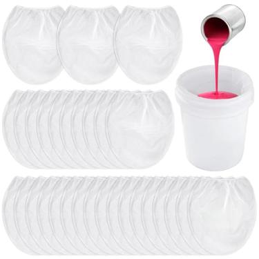 Imagem de 30 peças sacos de filtro de tinta de 5 galões, sacos de filtro de malha fina elástica para baldes e pulverizadores de tinta, meia de filtro descartável para tinta, resina, revestimentos, hidroponia