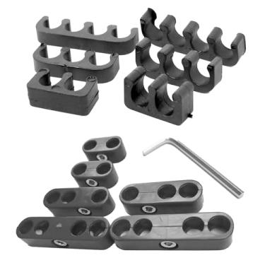 Imagem de Shakas Conjunto de separadores de vela de ignição de carro de 12 peças, divisor de fio de ignição de veículo para cabos de 7 mm e 8 mm, separador de fio do motor com chave e braçadeira em forma de L