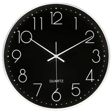 Imagem de Relógio De Parede Decoração 35Cm Grande Moderno Preto