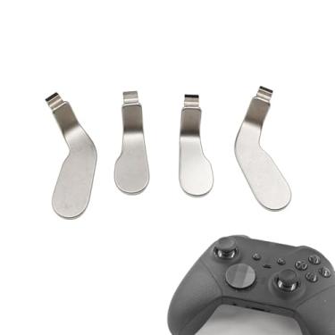 Imagem de 4 pás de controle Elite para controle Xbox One Elite, pás de metal para Xbox One Elite Series 2/Elite 2 Core, remos para controle Xbox Elite Series 2 (prata)