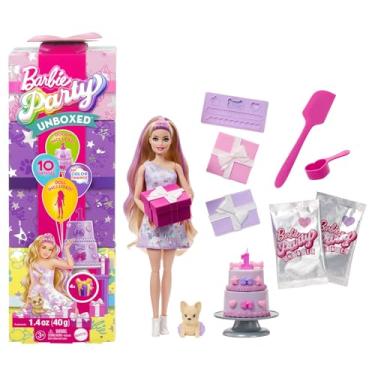 Imagem de Barbie Party Unboxed Boneca Festa de Animais Vestido Azul para crianças a partir de 3 anos