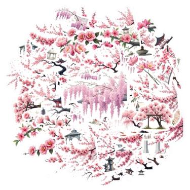 Imagem de 50 adesivos de papelaria floral natureza japonesa flor de cerejeira brinquedo minimalista para telefone faça você mesmo, guitarra, notebook, mala, laptop, bagagem, scrapbook, diário, adesivo