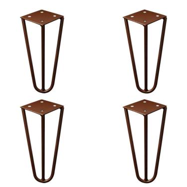 Imagem de Kit 4 Pés De Metal 15 Cm Mesas De Centro Puffs Bronze