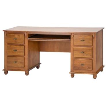 Imagem de Escrivaninha 6 Gavetas Suporte para Teclado e Divisor de Ambiente Offi