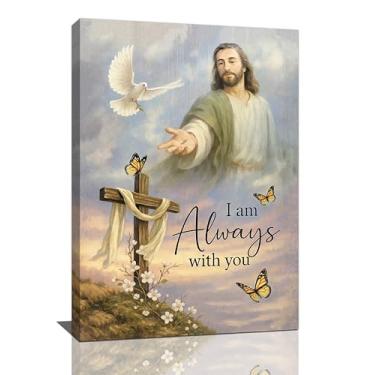 Imagem de Arte de parede de Jesus da fazenda cruz cristã decoração de parede imagens religiosas da Bíblia pinturas impressões de Cristo arte de pomba decorações emolduradas misericórdia divina para igreja sala