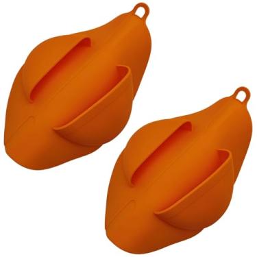 Imagem de Luvas de forno de silicone dobráveis, par de luvas de churrasco resistentes ao calor, design redondo, aderência antiderrapante para cozinhar, assar, assar, ajuste confortável