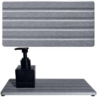 Imagem de ZumenDa Saboneteira de diatomita, bandeja de pedra absorvente de água, organizador de pia de cozinha, suporte de balcão de secagem rápida (cinza, 28 x 12 cm)