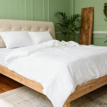 Imagem de Yuexiu Conjunto de edredom king size, 3 peças, cama em uma bolsa, leve e sólido para todas as estações, inclui 1 edredom tamanho king (264 x 228 cm) e 2 fronhas (51 x 91 cm) (branco, 264 x 228 cm)