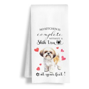 Imagem de HSIASHENG Shih Tzu Presentes Toalhas de cozinha, presentes para amantes de Shih Tzu Toalhas de prato, presente de dono para amantes de cães para mulheres e homens, toalha de mão decorativa para