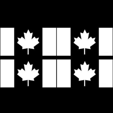 Imagem de Pacote com 4 adesivos refletivos da bandeira do Canadá - 15 x 7 cm - Decalques duráveis e à prova d'água para veículos, carro, para-choque, caminhão, motocicleta, capacete, laptop, garrafa de água