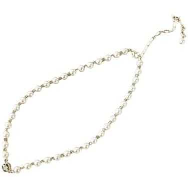 Imagem de Colar feminino de pérolas com pingente de zircão, gargantilha banhada a ouro ajustável, perfeito para casamentos, festas, encontros