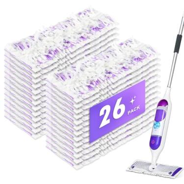 Imagem de Pacote com 26 refis de almofadas de esfregão elétricas compatíveis com esfregão Swiffer Power, almofadas de substituição descartáveis multisuperfícies espessas de 14 camadas, adequadas para todos os