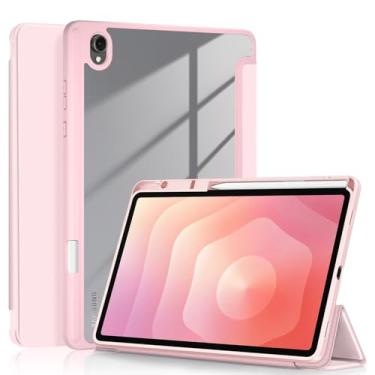 Imagem de Capa fina híbrida para Samsung Galaxy Tab S11 2025 11 polegadas (SM-X736B/SM-X730), capa Ratesell à prova de choque com capa traseira transparente transparente, com suporte para caneta S rosa