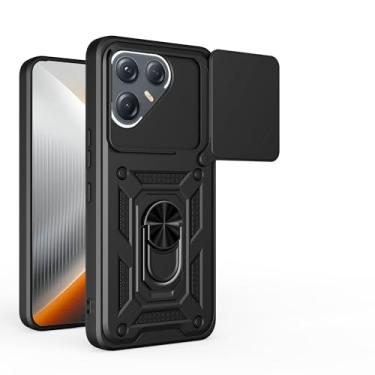 Imagem de Kukoufey Capa compatível com Tecno Pova 7 Ultra 5G, com capa de lente de câmera deslizante compatível com Tecno Pova 7 Ultra 5G LJ9 Capa protetora preta