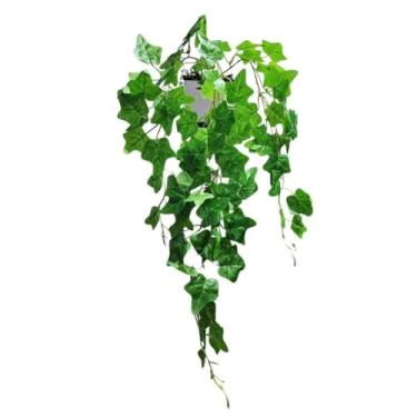 Imagem de Jiboia Afortunada Artificial Pendente com Vaso de Espelho – Decoração Elegante para Sala, Quarto e Escritório(Heras Afortunada)