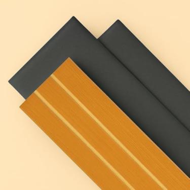 Imagem de Kit Cabeceira Modular Estofada com Painel Ripado MDF – Suede Aveludado, Instalação sem Furos, Ideal para Cama Box Casal Queen King(AZUL+FREIJÓ,4 RIPAS+ 5 CAB)