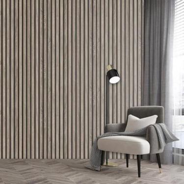 Imagem de Papel De Parede Ripas De Pinus Cinza Adesivo Lavavel Ripado - LRP