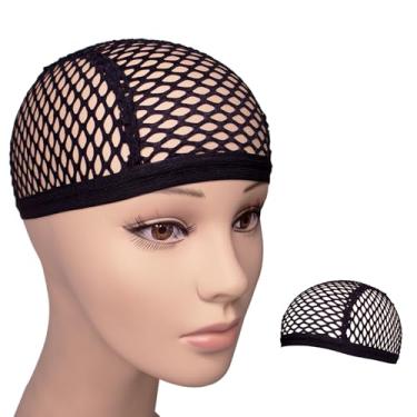 Imagem de HyunDu 1 peça de touca de peruca de crochê, touca de peruca de malha preta para perucas de cabelo preto de crochê para mulheres negras, touca de crochê para cabelo de crochê