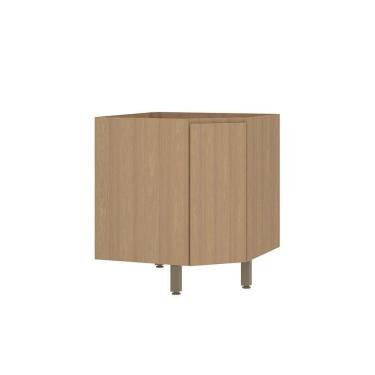 Imagem de Balcão De Cozinha Canto Diagonal 74cm 1 Porta Sem Tampo Slim Freijó/freijó