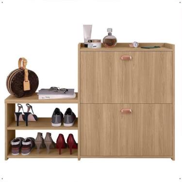 Imagem de Sapateira Banquinho 21 Calçados Prateleira Gaveta Basculante(Hanover)