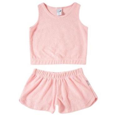 Imagem de Conjunto Saída de Praia Infantil Atoalhado Rosa Tip Top-Feminino